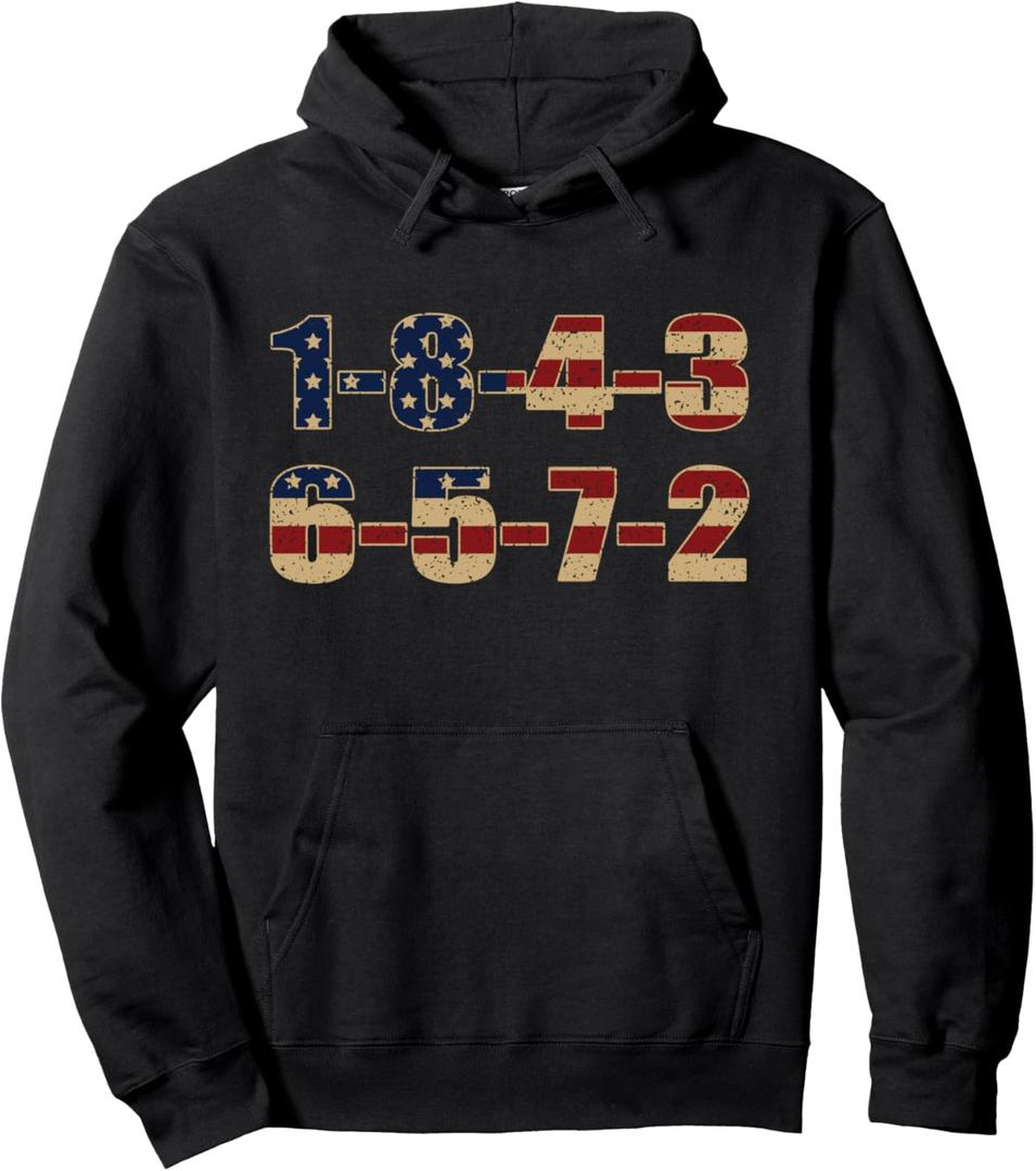 USA Flag 18436572 Firing Order Small Block Engine V8 Block Pullover Hoodie