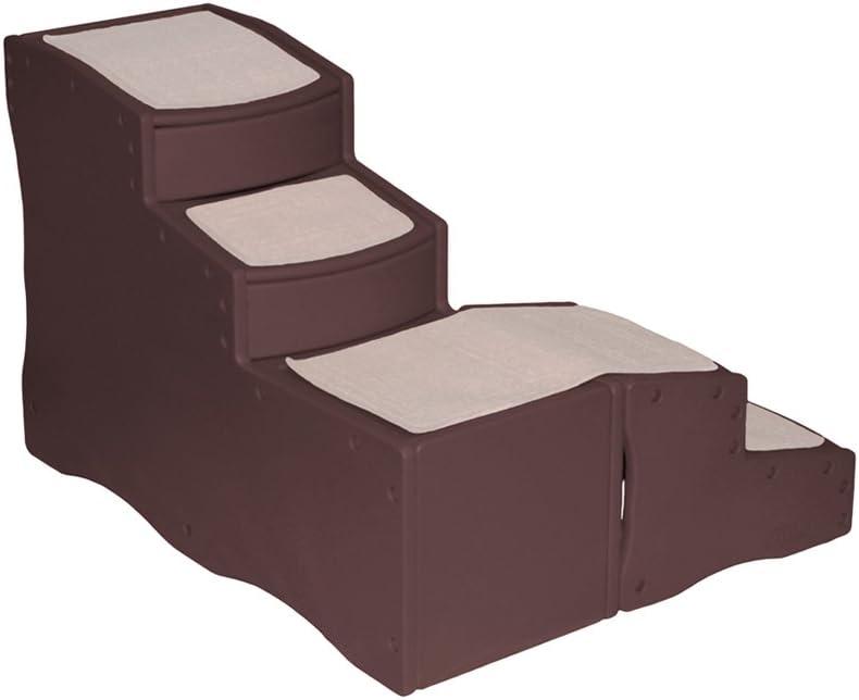 Pet Gear Easy Step Bed Stair for Cats/Dogs, Adjusts to Either Side of Bed, Removable Washable Carpet Treads, Storage Compartment, for Pets Up to 75lbs