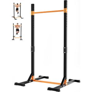 Power Tower Dip Station with Free Standing Pull Up Bar 800 LBS
64"-84" adjustable height for low ceiling garages, 36.8" wide bar, heavy duty H-frame, zero wobble, all-weather steel