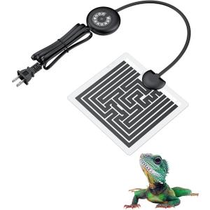 Pawfly 5 W Reptile Heat Pad with Thermostat 5.9 x 5.5 Inch Reptile Heating Pad Under Tank Terrarium Reptile Heat Mat for Turtles Frogs Snakes Lizards Geckos Hermit Crabs & Spiders