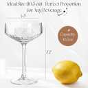 VIMERPA Coupe Glasses, 10oz Ribbed Coupe Martini Glass Set of 4, for Martini Cocktail, Wine, Champagne, Espresso, Crystal Retro Style for Cocktail Bar Drinks, Vintage Art Deco Glassware