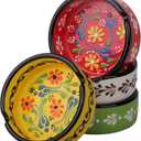 Ashtray Set for Indoor Outdoor Use Cigarette Ash Holder for Smokers Desktop Smoking Ash Tray - Home Office Decoration Hand-Paint Ceramic Cigar Ashtrays (4 Pcs - Red/Yellow/White/Green)