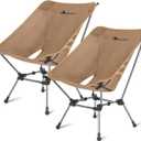 MOON LENCE Camping Chair Plus, Upgraded Comfort & Size, Still Compact and Lightweight, Folding Portable Chair for Backpacking & Hiking, 400Lbs Capacity, Gen 3 Plus (Khaki 2 Pack)