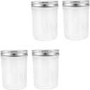 PRETYZOOM 4 Pack Kitchen Honey Jars Glass Seal Jars Bottles Lids for Food Storage Canning