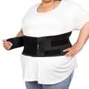 BraceUP Plus Size Back Brace for Woman and Man - 3XL to 5XL Extra Large Lower Back Support with Straps and Compressions, Herniated Disc Back Pain Relief, Abdominal Plus Size Binder (3XL) (3XL (52-62 In))