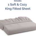 King Fitted Bed Sheet - Bottom Single Fitted Sheet Only - Soft Hotel Luxury Bedding w/ 8-16 Inch Deep Pockets - Breathable, Cooling & Wrinkle Free - Easy-Care, Fade and Shrink Resistant - Light Grey