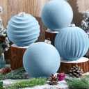 Syhood 8 Pcs 6 Inch Velvet Christmas Balls Large Velvet Ornaments Balls Xmas Tree Decorations Hanging Flocked Ornaments for Christmas Tree Home Garland Holiday Party Decor (Dusty Blue)