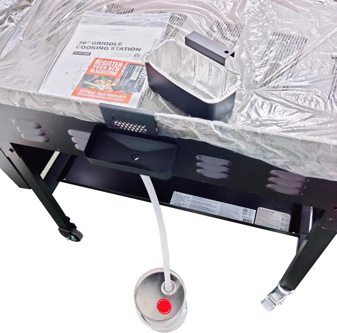 Replacement for Blackstone Griddle Drip Pan  Fits 17",22" Griddles, Grease Tray Free one-Gallon Capacity Steel Pail