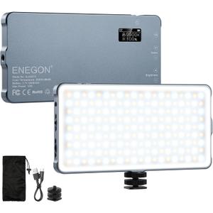 ENEGON 4000mAh Rechargeable Mountable Bicolor LED Video Light with Mini Panel for Professional DSLR Cameras | Photo Video Lighting Long Battery Life | Fits for iPhone Sony Canon Nikon Fuji Panasonic