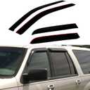 4pcs Front+Rear Smoke Sun/Rain Guard Outside Mount Tape-On Window Visors Compatible with 97-17 Expedition 98-17 Navigator
