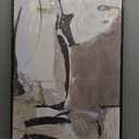 Yelash Living Room Wall Art Matte Gray and Black Abstract Painting Picture Decoration, Greyscale Beige Canvas Artwork for Office Bedroom Walls Decor 24x36 Black Frame