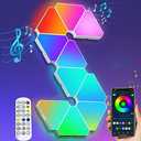 Triangle Light Panels, RGB Gaming Lights for Gaming Setup, DIY Triangle LED Wall Lights, APP and Remote Controlled, Music Sync for Gaming Room Bedroom Streaming, 12 Pack