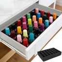 HALAGAS Nail Polish Drawer Organizer, Nail Polish Organizer Holder Foam Pad with Slots for Storage 28 Bottles Nail Polish or Essential Oil for Counter Vanity Dresser Desk Drawer