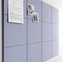 Bumusty Large Cork Board 47"x35" Alternative - 12 Pack Felt Wall Tiles with 70 Safe Removable Adhesive Tabs, 30 Pushpins, Cork Boards for Walls Pin Board Bulletin Board Office Decor (Soft Periwinkle)