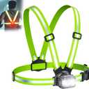 Viccux 500LM High-Visibility Running Lights for Runners, Adjustable 45 Beam & 360 Reflective Vest, IPX4 Waterproof Running Vest Light for Night Walking/Cycling/Jogging, 3.5-20Hrs Runtime