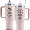 Mom Birthday Tumbler with Handle 40oz Mothers Day Gifts for Mom from Daughter, Son - Mama Coffee Tumbler, Best Mom Ever Mug - Mother's Day Christmas Birthday Gifts