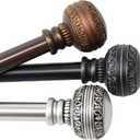 Rod Desyne Harvard 13/16" Single Curtain Rod, 66-120 inch, Black