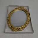 Oval Gold Vintage Mirror 9 x 12.6 Inches Antique Retro Mirror Small Vintage Hanging Mirror Decorative Mirrors Makeup Mirror for Bedroom Living Room Dresser Tabletop Wall Decor