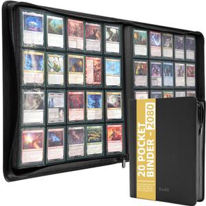 20-Pocket Zipper Binder for 2080 Standard-Sized Trading Cards, XL