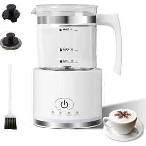 Electric Milk Frother, 4 in 1 Milk Frother and Steamer, Milk Steamer, 16.9OZ/500ml Automatic Warm and Cold Foam Maker for Coffee, Latte, Cappuccino, Macchiato, Hot Chocolate, Dishwasher Safe, (White)