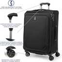 Travelpro Crew Classic Lightweight Softside Expandable Checked Luggage, 8 Wheel Spinner Suitcase, TSA Lock, Men and Women, Checked Medium 25-Inch, Black