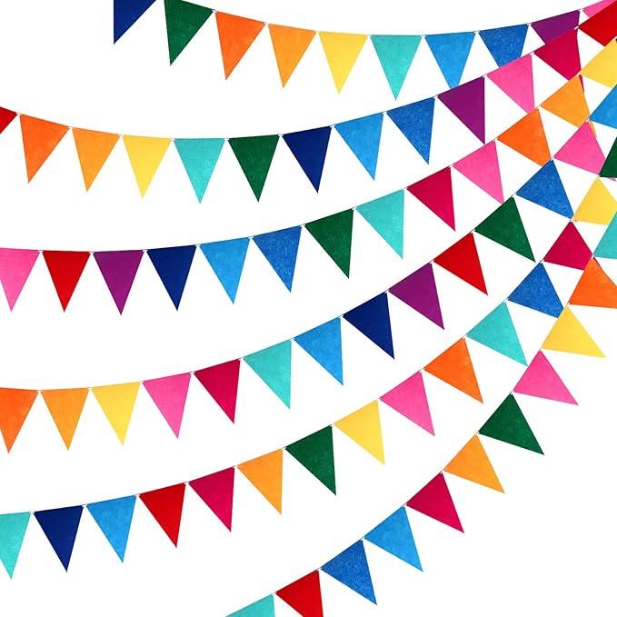 Outus 6 Sets Rainbow Pennant Banner Flags Garland Multicolor Bunting String Triangle Flags Bulk Rainbow Bunting for Carnival Birthday Party Festival Decorations(Rainbow Colors) Outus 6 Sets Rainbow Pennant Banner Flags Garland Multicolor Bunting String Triangle Flags Bulk Rainbow Bunting for Carnival Birthday Party Festival Decorations(Rainbow Colors)
