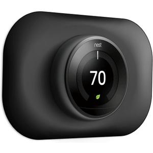 Compatible with Google Nest Thermostat 1st/2nd/3rd Wall Plate Cover - Petrichor Nest Thermostat Trim Kit, Made for Google Nest Thermostat 1st/2nd/3rd, Cover Imperfections Easy to Install - Black