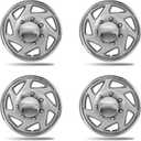 16 Inch Silver & Chrome Wheel Covers Hubcaps for 1992-2025 Ford E150 E250 E350, Fits 8-Lug SRW Factory Steel Wheels, OEM #4C2Z-1130-BA Replacement, 4-Pack