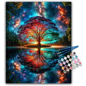 Paint by Numbers Kit for Adults - Tree of Life Acrylic Adult Paint by Number Kits on Canvas for Beginner, Tree of Life DIY Oil Painting by Numbers for Adults Kit, Perfect for Home Decor Gift 16"x20" (BOP1PNP01)