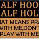 Welcome Mat Half Hood Half Holy Funny Doormat for Home Entrance (23.6 X 15.7 inch) Polypropylene Fabric Top with Rubber Back Doormat for Front Door Indoor Outdoor Rug
