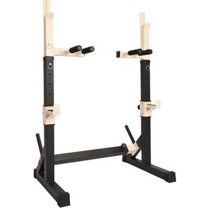 Gresspro Barbell Rack Stand with Dip Bar Attachment - Multifunctional Adjustable Squat Rack, Heavy-Duty Dumbbell Rack, Strength Training Dip Station, Home Gym Equipment Max Load 550lbs (Black)