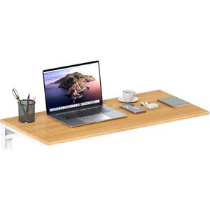 Need Wall Mounted Desk - Heavy Duty Folding Work Table Length 36" Width 20"/Small Space Hanging Desk Perfect Addition to Home/Office/Kitchen & Dining Room Teak & White AC15-9050TW-ND, L36" * W20"