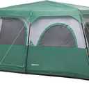 Amazon Basics 10-Person Instant Camping Tent with Rainfly, Easy Setup, Weather-Resistant, for Family Camping and Hiking, Mesh Windows, Ventilation, Storage Pockets, Green