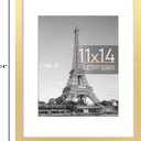 upsimples 11x14 Picture Frame, Display Pictures 8x10 with Mat or 11x14 Without Mat, Wall Hanging Photo Frame, Gold, 1 Pack