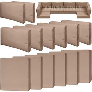 Cethytirko 14 Piece Outdoor Patio Waterproof Cushion Covers, Fits 6-Seat Wicker Rattan Sectional Couch Chair Furniture Cover Replacement Set - Fade-Resistant Patio Cushion Covers with Zipper