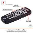 GE Universal Remote Control for Samsung, Vizio, LG, Sony, Sharp, Roku, Apple TV, RCA, Panasonic, Smart TVs, Streaming Players, Blu-ray, DVD, 3-Device, Black, 24991