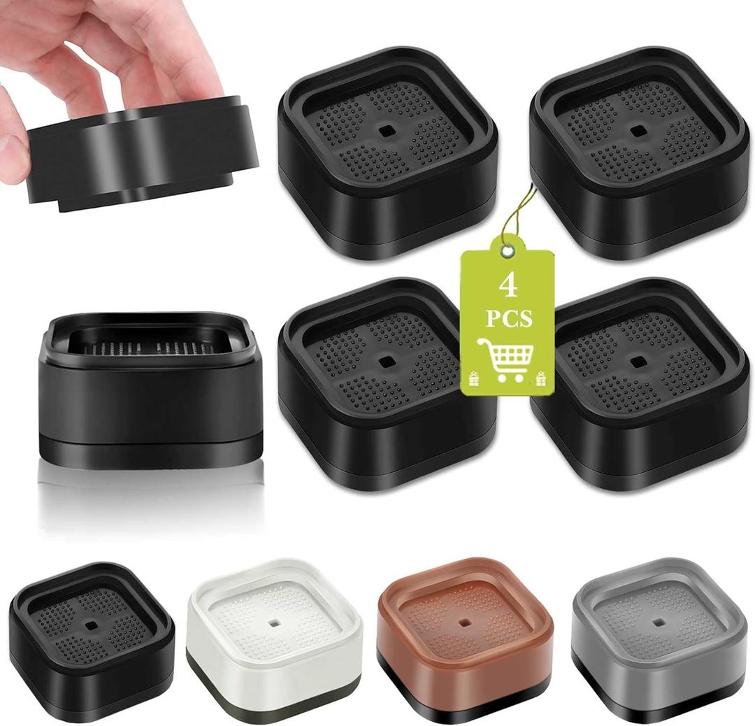 4 Pack Furniture Risers 1 Inch, Adjustable Bed Risers Heavy Duty for Table Desk Couch Chair Sofa Cabinet Bed Legs Dorm, Square Stackable Bed Raisers Blocks Lift Height 1", 2" or 3", Black