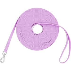 Waterproof Dog Training Leash 50FT 30FT 15FT 10FT 5FT Heavy Duty Recall Long Lead for Large Medium Small Dogs (50FT, Purple)