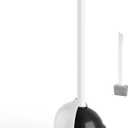 FORASTO Toilet Plunger with Holder, Heavy Duty Plunger and Holder Combo for Bathroom Cleaning, Bathroom Decor, Bathroom Accessories, Toilet Bowl Cleaners, 18.8-Inch, White