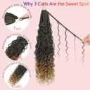 Boho Crochet Braids Close To Human Hair Pure Protein Silk Fiber 18 Inch Pre looped Goddess Box Braids with Three Soft Curls 9 Pack Bohemian Braids Crochet Hair for Black Women(T27,18Inch)