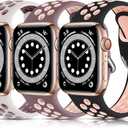 Lerobo 3 Pack Compatible with Apple Watch Band 44mm for Men Women 46mm 42mm 45mm 49mm Breathable Silicone Sport Bands for iWatch Bands Series 11 10 9 8 7 6 5 4 3 2 1 SE Ultra, M/L