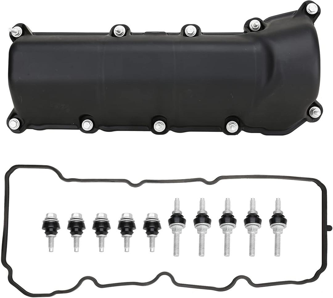 MITZONE Right Passenger Side Valve Cover with Gasket & Bolts Compatible with 2002-2012 Dodge Dakota Durango Nitro RAM 1500 Jeep Liberty Commander Grand Cherokee 3.7L Replace # 53021938AA 53021938AB