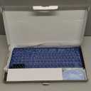 Blue Light Up Keyboard and Mouse Wireless,Cute 2.4Ghz Cordless Rechargeable Transparent Backlit Keyboard,15 Backlight Effects,Volume Knob,RGB Mouse with 3 DPI for Mac Computer PC Laptop Desktop iPad