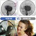 4 Pcs Bendable Microfiber Fan Cleaner Brush, BlueReusable Gentle Blade Dusting Tool for Ceiling, AC, Table&Stand Fans, Household Air Vents&Curtains