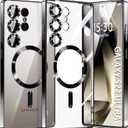 for Samsung Galaxy S22 Ultra Case.Soft TPU Electroplated Frame Cover with Clear Back.Drop Tested Protective Full Body Case.Thin Light Slim (Black, S22 Ultra)