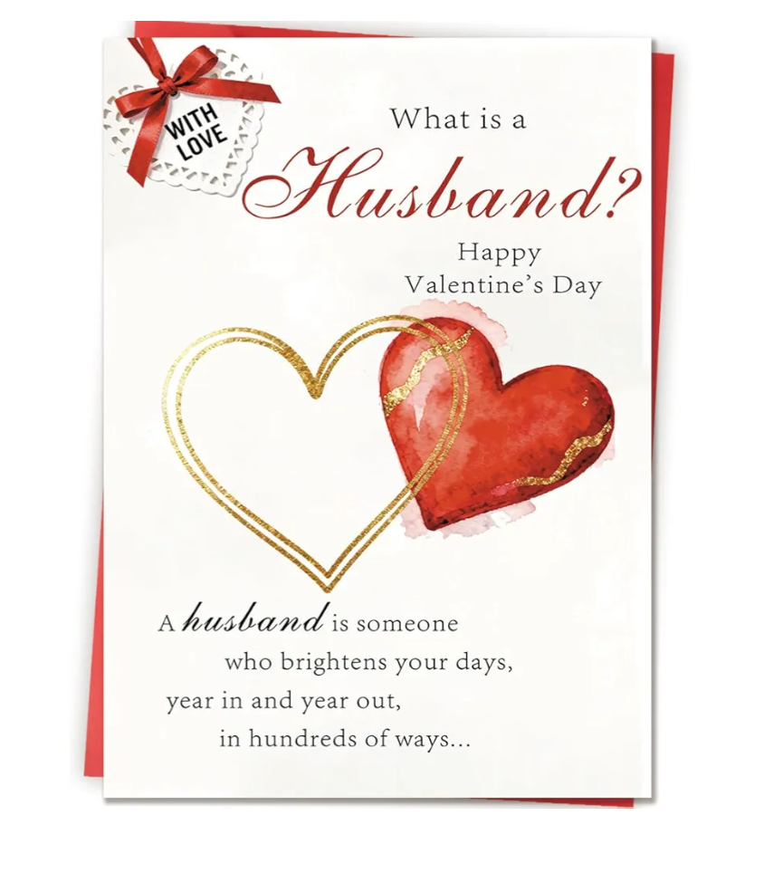 Happy Valentines Day Cards for Husband with love, Romantic Husband Valentines Day Gifts for Him from Wife Pack of 4