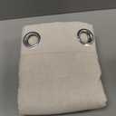 Beige Linen Short Curtains for Small Window 45 Inch Length for Kitchen 2 Panels Set Grommet Linen Textured Cafe Curtain Semi Sheer Light Filtering Neutral Privacy Drapery for Bathroom Basement, 52x45 inch