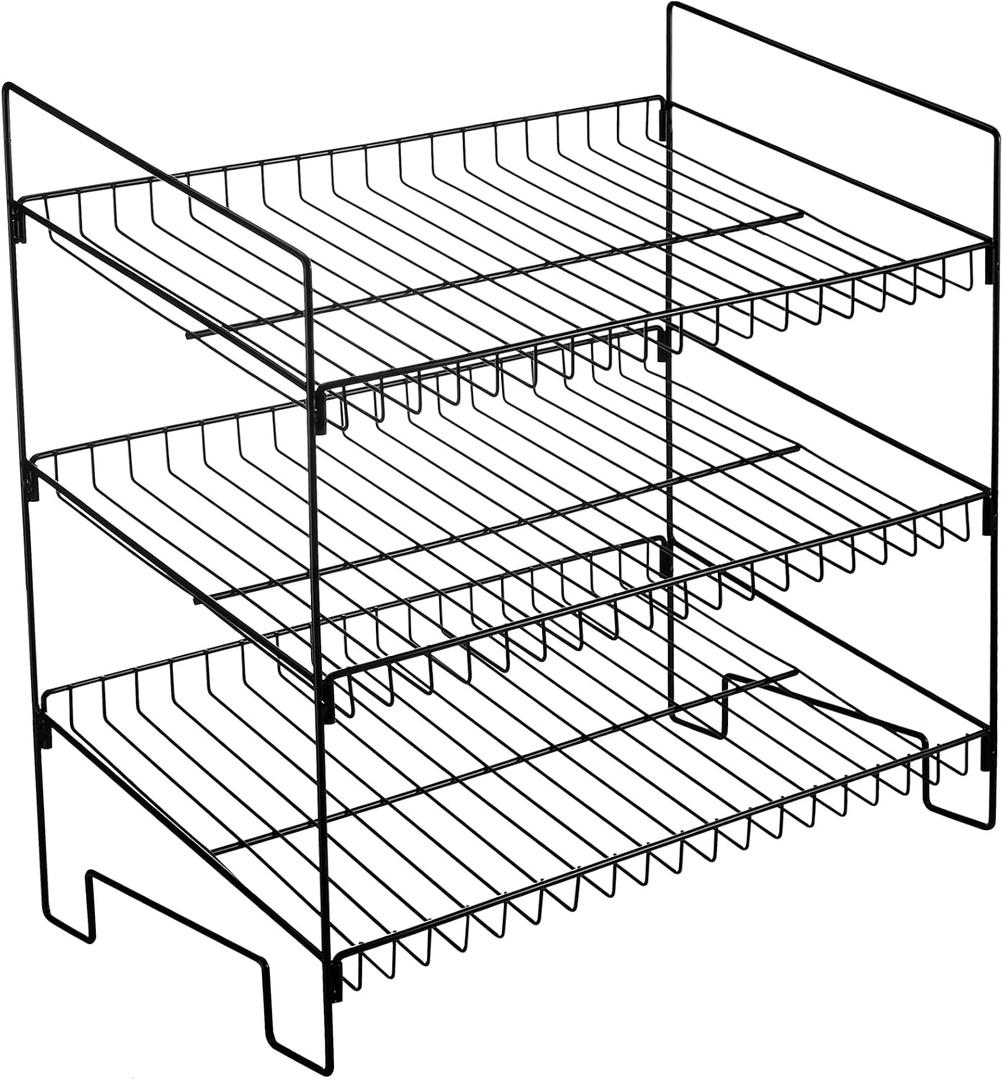 LEIFIDE 3 Tier Snack Basket, 24 x 14.9 x 23.2 Inch Candy Display Rack, Metal Wire Countertop Concession Stand Supplies for Office, Pantry, Kitchen, Bathroom