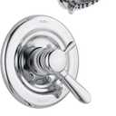 Delta Faucet Lahara 17 Series Dual-Function Tub and Shower Trim Kit with 5-Spray Touch-Clean Shower Head, Chrome T17438 (Valve Not Included)