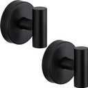 Suction Cup Hooks for Shower - Bathroom Reusable Hooks for Towels, Robes & Loofah - No-Drill Mounting on Kitchen,Walls,Metal,Glass,Mirrors,Tile & Smooth Non-Porous Surfaces (2, Matte Black)